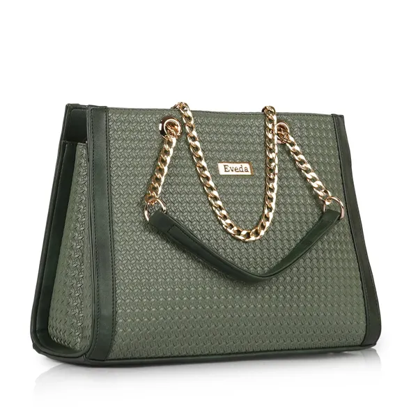VEDA_Synthetic_Vegan_Leather_Classic_Chain_Strap_Top_Handle_Handheld_Shoulder_Crossbody_Water_Resistant_Handbag_For_Women