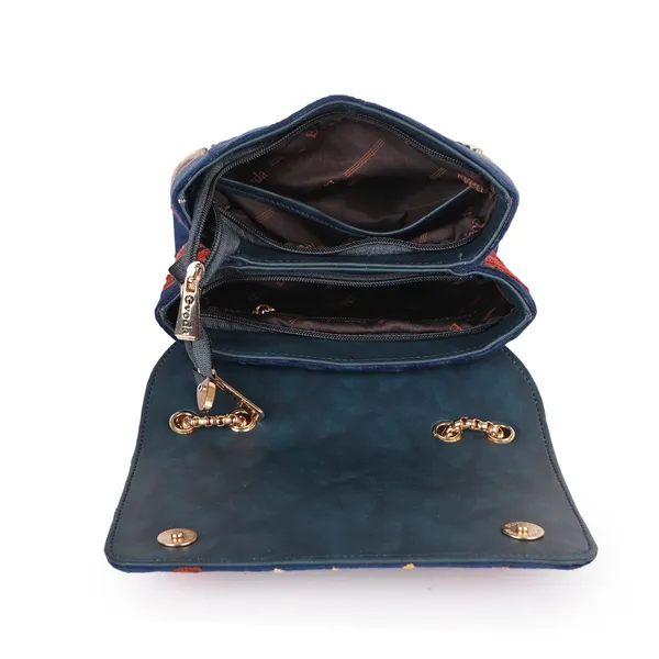 Pink_Leather_Stylish_Fancy_Gorgeous_Embroidered_Design_Crossbody_Gold_Chain_Side_Sling_Bag_For_Women