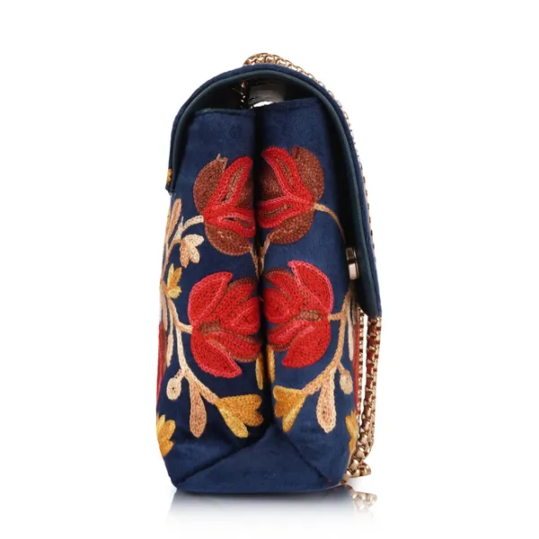 Pink_Leather_Stylish_Fancy_Gorgeous_Embroidered_Design_Crossbody_Gold_Chain_Side_Sling_Bag_For_Women