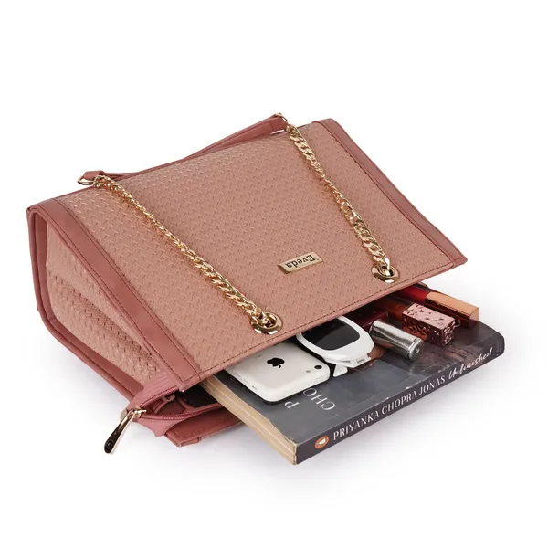 VEDA_Synthetic_Vegan_Leather_Classic_Chain_Strap_Top_Handle_Handheld_Shoulder_Crossbody_Water_Resistant_Handbag_For_Women