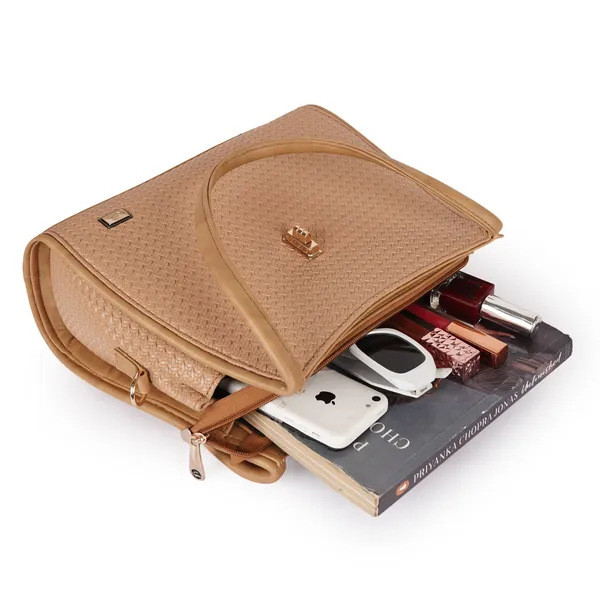 VEDA_Synthetic_Vegan_Leather_Classic_Chain_Strap_Top_Handle_Handheld_Shoulder_Crossbody_Water_Resistant_Handbag_For_Women