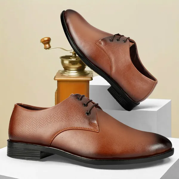 Tan_Synthetic_Leather_Airmix_Sole_Shoes_For_Men