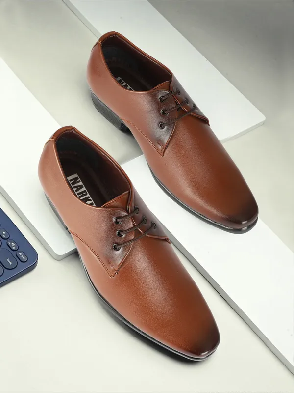 Tan_Synthetic_Leather_Airmix_Sole_Shoes_For_Men
