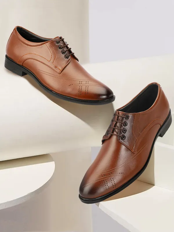 Tan_Synthetic_Leather_Airmix_Sole_Shoes_For_Men