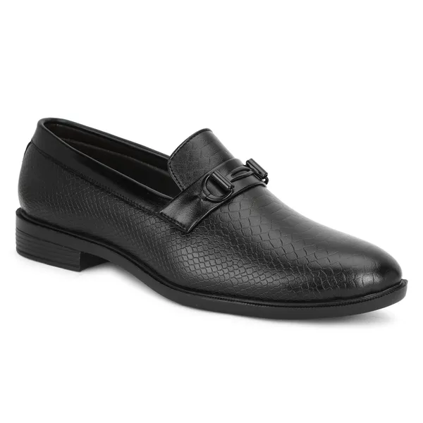 Black_Synthetic_Leather_Horsebit_Loafers_For_Men