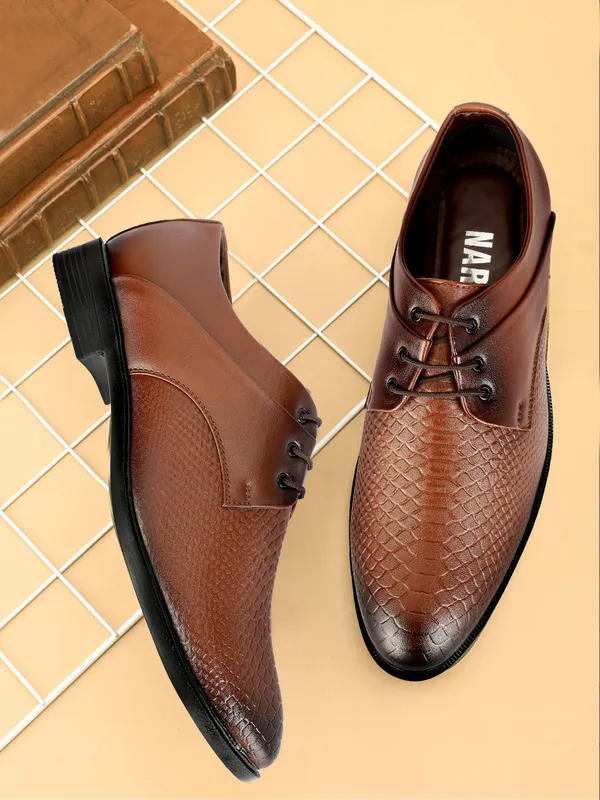 Tan_Synthetic_Leather_Airmix_Sole_Shoes_For_Men
