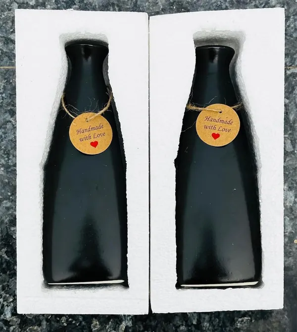 Black_Ceramic_Triangular_Bottle_Vase_Set_of_2_|_Modern_Decorative_Flower_Vases