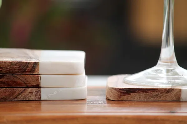 Handmade_Vintage_Wooden_&_Marble_Coaster_Set_of_4_|_White_&_Brown_Square_Drink_Coasters