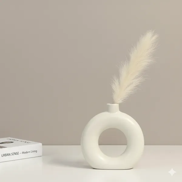 White_Ceramic_Donut_Pampas_Vase_|_Modern_Minimalist_Circle_Flower_Vase_for_Home_&_Living_Room