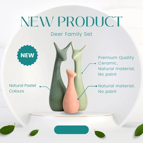 Ceramic_Deer_Family_Showpiece_Set_|_Deep_Green,_Light_Green_&_Pink_Decorative_Figurines_for_Home_Decor