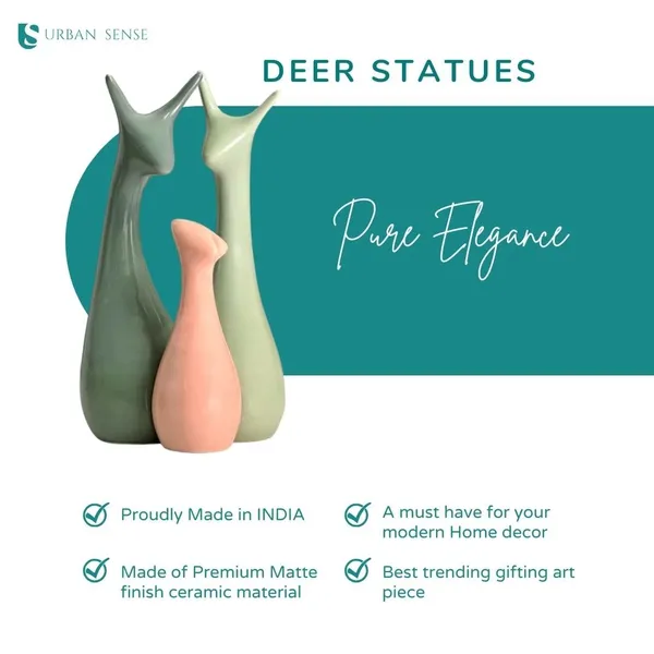 Ceramic_Deer_Family_Showpiece_Set_|_Deep_Green,_Light_Green_&_Pink_Decorative_Figurines_for_Home_Decor