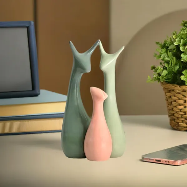 Ceramic_Deer_Family_Showpiece_Set_|_Deep_Green,_Light_Green_&_Pink_Decorative_Figurines_for_Home_Decor