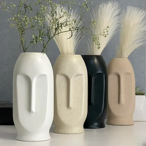 Light_Grey_Ceramic_Abstract_Face_Vase_|_Modern_Decorative_Flower_Vase_for_Home_&_Office