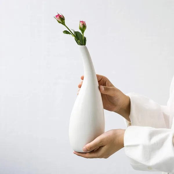 White_Ceramic_Wave_Vase_Set_of_2_|_Modern_Decorative_Flower_Vases_for_Living_Room_&_Bedroom