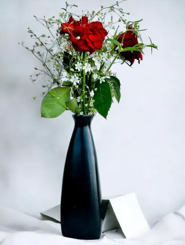 Matte_Black_Ceramic_Triangular_Bottle_Vase_Set_of_4_|_Modern_Decorative_Flower_Vases