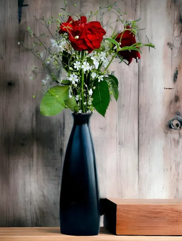 Matte_Black_Ceramic_Triangular_Bottle_Vase_Set_of_4_|_Modern_Decorative_Flower_Vases