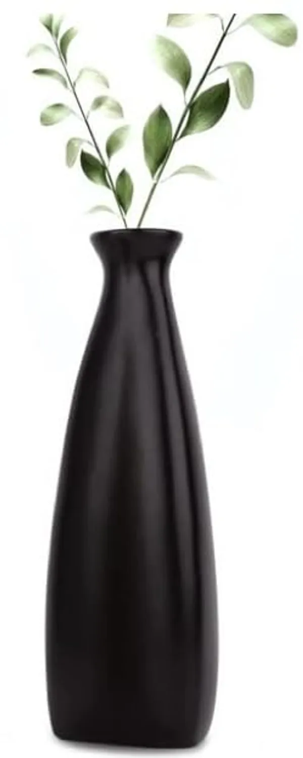Matte_Black_Ceramic_Triangular_Bottle_Vase_Set_of_4_|_Modern_Decorative_Flower_Vases