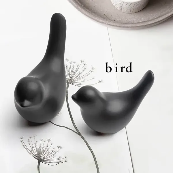Black_Ceramic_Urban_Birds_Figurine_Set_of_2_|_Modern_Decorative_Showpieces_for_Home_&_Office