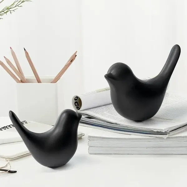 Black_Ceramic_Urban_Birds_Figurine_Set_of_2_|_Modern_Decorative_Showpieces_for_Home_&_Office