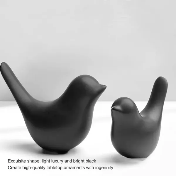 Black_Ceramic_Urban_Birds_Figurine_Set_of_2_|_Modern_Decorative_Showpieces_for_Home_&_Office