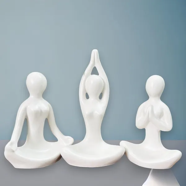 White_Ceramic_Thinker_Sculpture_Set_of_3_|_Yoga_Meditation_Minimalist_Showpieces