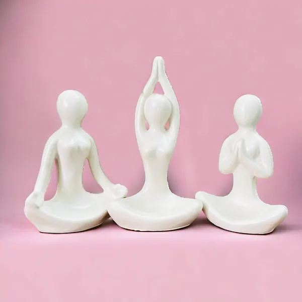 White_Ceramic_Thinker_Sculpture_Set_of_3_|_Yoga_Meditation_Minimalist_Showpieces