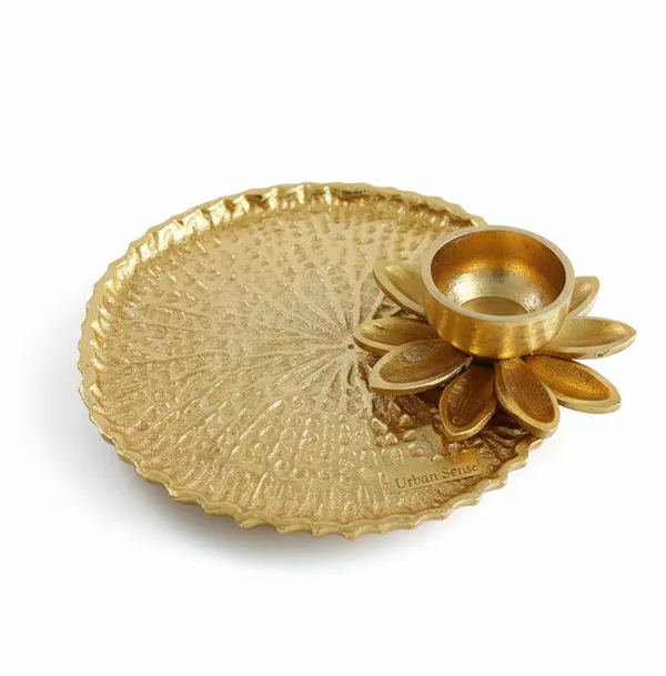 Metal_Lotus_Tray_with_Tea-Light_Holder_for_Home_Decor_|_Round_Thali_for_Temple,_Karvachauth,_Durga_Puja_&_Navratri_Pooja_&_Deepawali_Decoration_|_Gold,_Large_1_pc,_Dia:_15_cm.