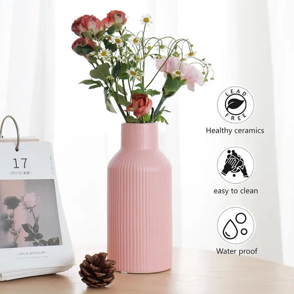 Light_Pink_&_Black_Ceramic_Modern_Flower_Vase_|_Nordic_Decorative_Centerpiece_for_Home_Decor