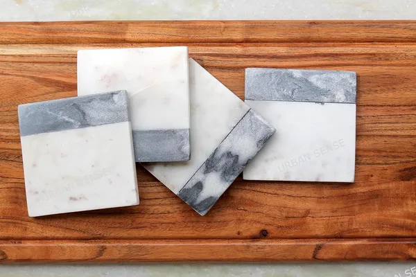 Handmade_Vintage_Wooden_&_Marble_Coaster_Set_of_4_|_Multicolor_Round_Drink_Coasters