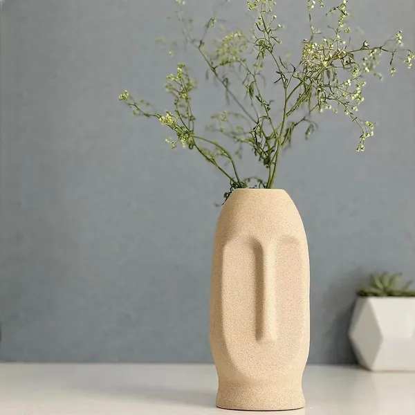 Beige_Ceramic_Abstract_Face_Vase_|_Modern_Decorative_Flower_Vase_for_Home_&_Office