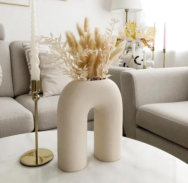 Beige_Ceramic_U-Shape_Vase_|_Minimalist_Modern_Decorative_Flower_Vase