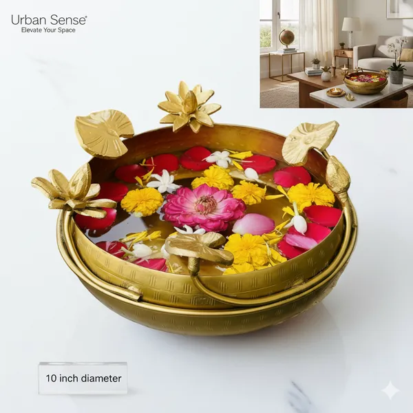 Urban_Sense_Golden_Lotus_Urli_Bowl_-_10-inch_Festive_Decor