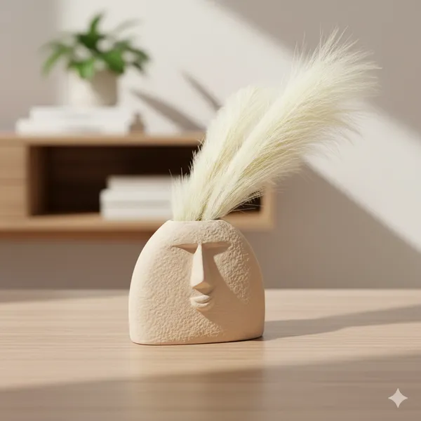 Beige_Ceramic_Smirking_Face_Vase_|_Modern_Decorative_Flower_Vase_for_Home_&_Office