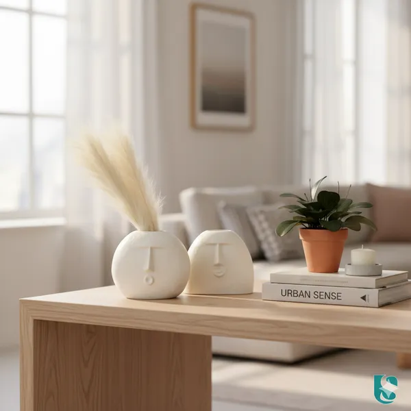 White_Ceramic_Smirking_Face_Vase_|_Modern_Decorative_Flower_Vase_for_Home_&_Office