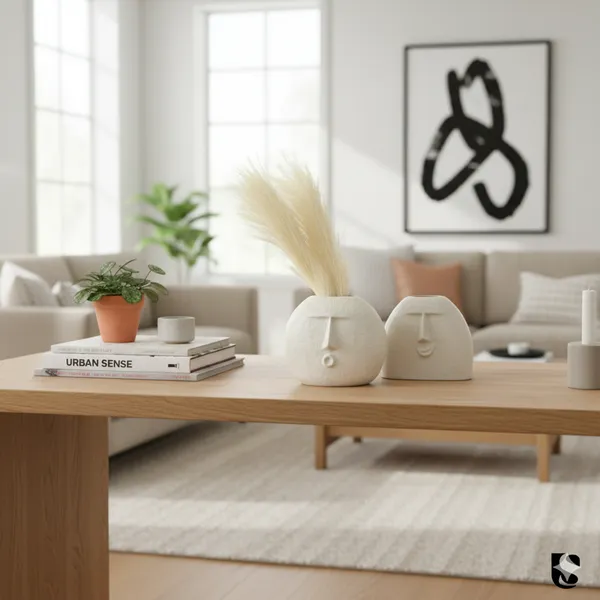 White_Ceramic_Smirking_Face_Vase_|_Modern_Decorative_Flower_Vase_for_Home_&_Office