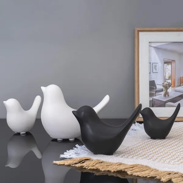 Ceramic_Birds_Figurine_Set_of_4_|_Blessing_Bird_Decorative_Showpieces_(2_Black,_2_White)
