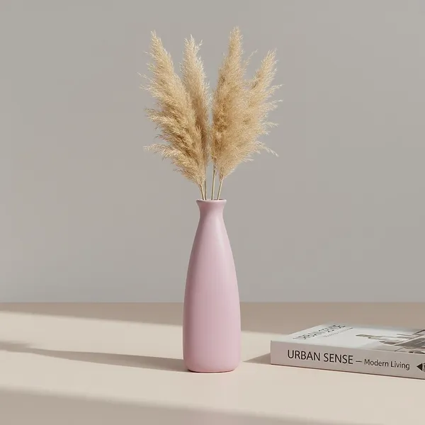 Light_Pink_Ceramic_Triangular_Bottle_Vase_|_Modern_Decorative_Flower_Vase_for_Home_Decor