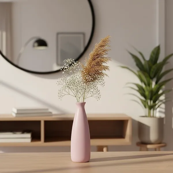 Light_Pink_Ceramic_Triangular_Bottle_Vase_|_Modern_Decorative_Flower_Vase_for_Home_Decor