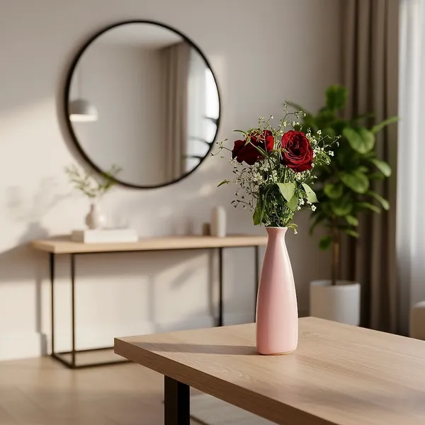 Light_Pink_Ceramic_Triangular_Bottle_Vase_|_Modern_Decorative_Flower_Vase_for_Home_Decor