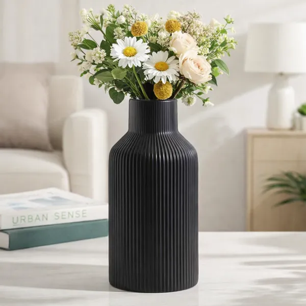 Black_Ceramic_Modern_Bottle_Vase_|_Nordic_Flower_Vase_for_Home_Decor_&_Table_Centerpiece