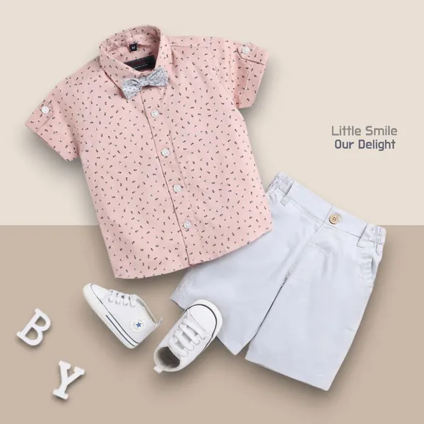 Fanta_Cotton_Blend_Text_Print_Casual_Shirt_Shorts_For_Baby_Boys_&_Girls
