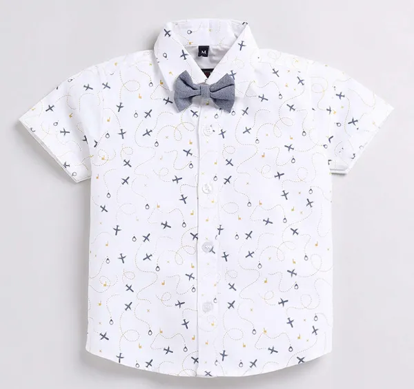 Viman_Cotton_Blend_Text_Print_Casual_Shirt_Shorts_For_Baby_Boys_&_Girls