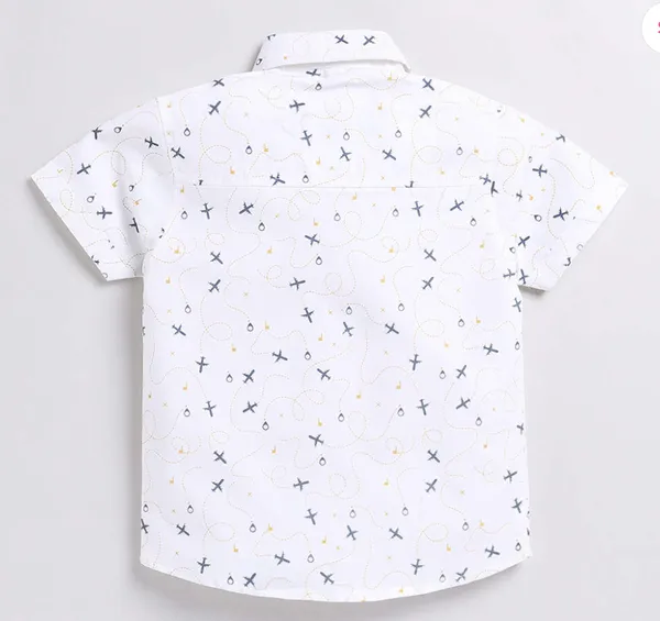 Viman_Cotton_Blend_Text_Print_Casual_Shirt_Shorts_For_Baby_Boys_&_Girls