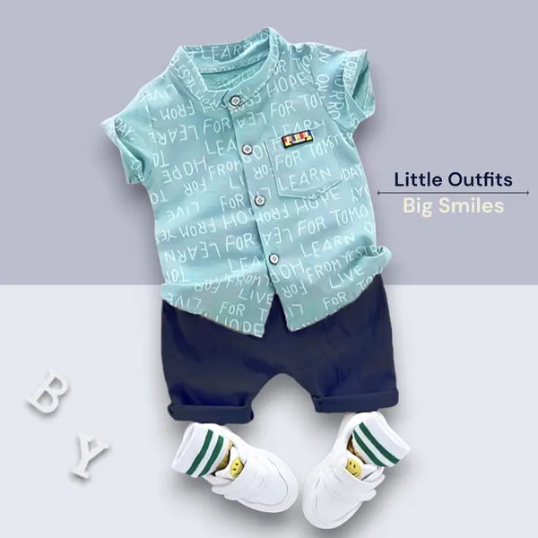 Sky-Blue_Cotton_Blend_Text_Print_Casual_Shirt_Shorts_For_Baby_Boys_&_Girls