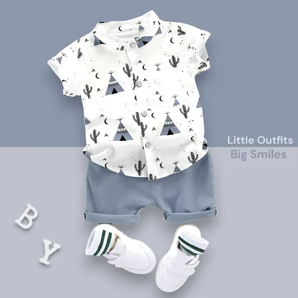 Grey_Cotton_Blend_Text_Print_Casual_Shirt_Shorts_For_Baby_Boys_&_Girls