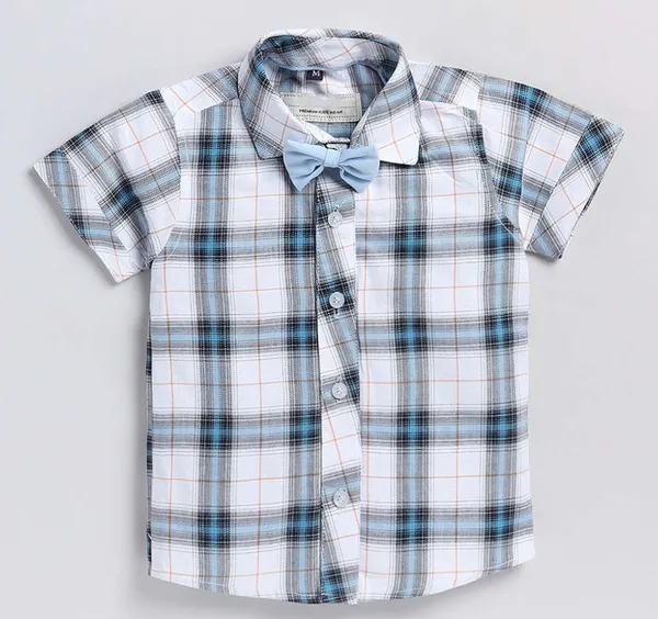Pack_Of_2_|_White_&_Blackpatti_Cotton_Blend_Casual_Printed_Half_Sleeve_Shirts_Baby_Boys_&_Girls