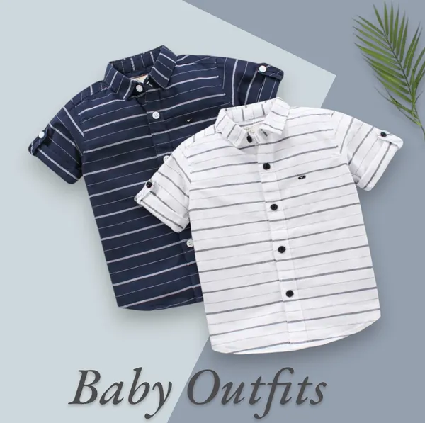 Pack_Of_2_|_T.Blue_&_White_Cotton_Blend_Casual_Printed_Half_Sleeve_Shirts_Baby_Boys_&_Girls