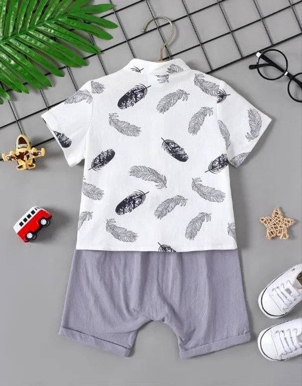 White-Grey_Cotton_Blend_Text_Print_Casual_Shirt_Shorts_For_Baby_Boys_&_Girls