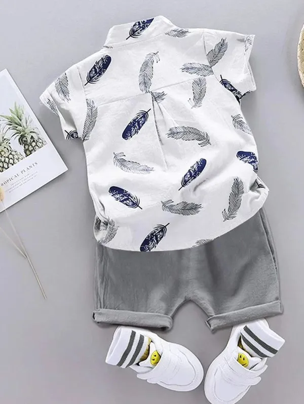 White-Grey_Cotton_Blend_Text_Print_Casual_Shirt_Shorts_For_Baby_Boys_&_Girls