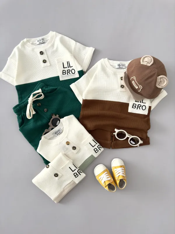 Little_Bro_Waffle_Cotton_Clothing_Set_For_Baby_Boys_&_Baby_Girl_(Coffee)